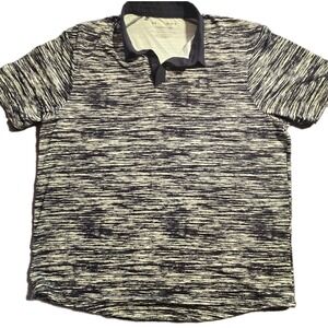 Under Armour Mens Iso-Chill Polo Shirt Large Black Neon Yellow Space Dye Golf